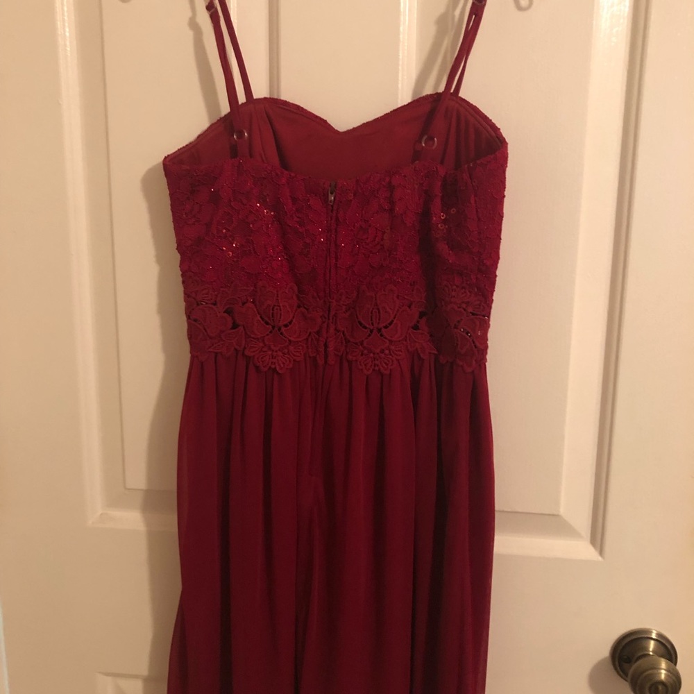 Red spaghetti strap dress